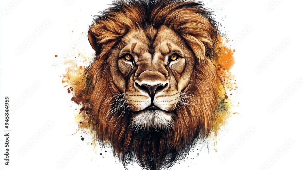 Fototapeta premium a lion head sticker image