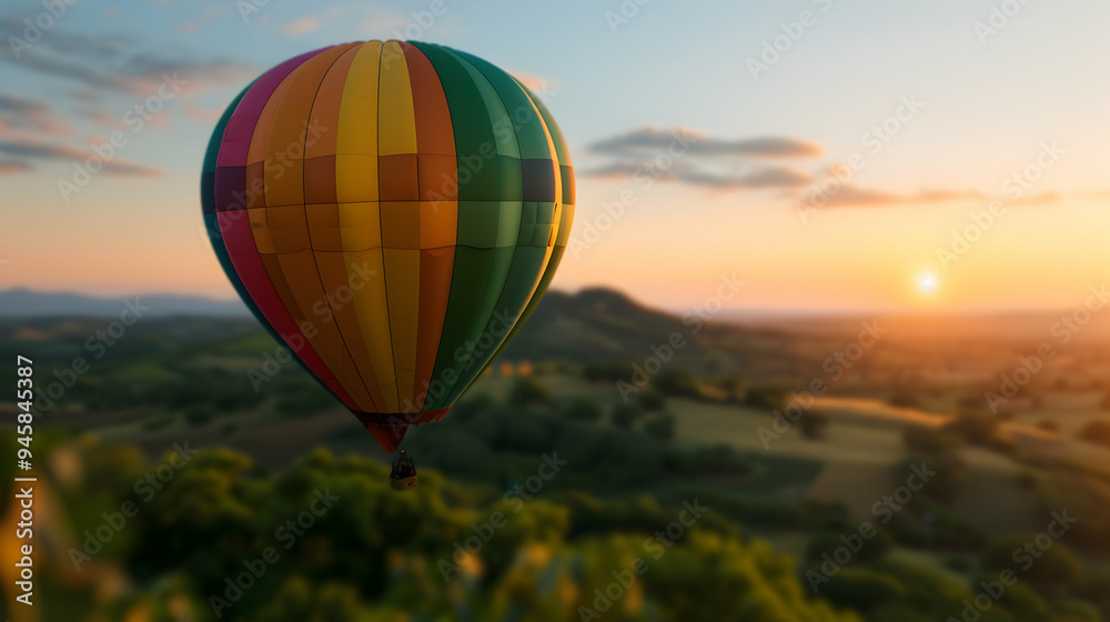 Obraz premium Elderly Taking Scenic Hot Air Balloon Ride