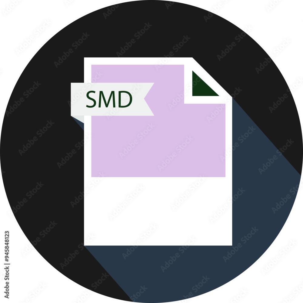SMD File format icon and black shadow circular shape SMD File format icon and black shadow circular shape