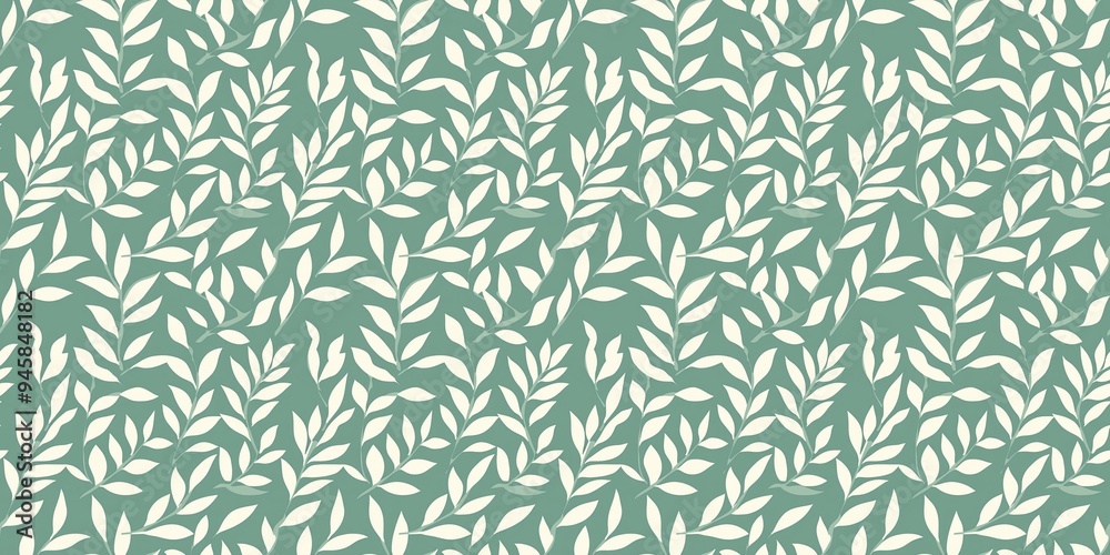 Fototapeta Leaf pattern with a botanical, nature-inspired design. seamless background pattern