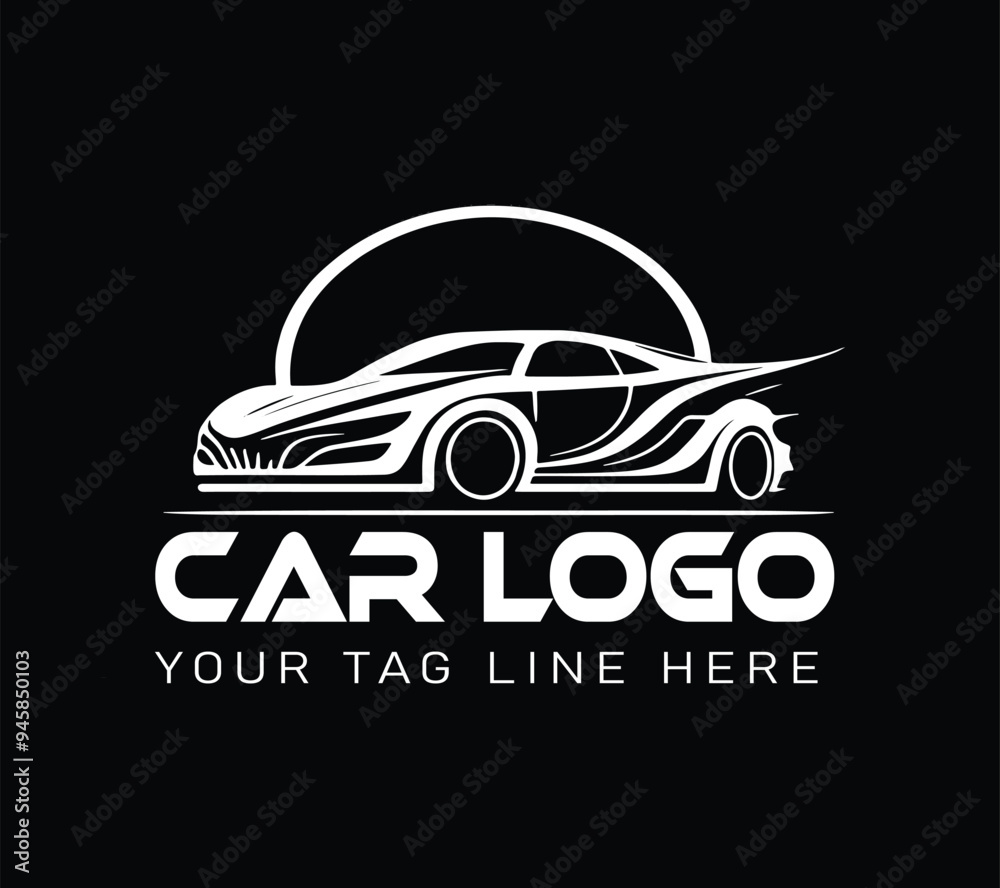 Obraz premium Car minimal black and white logo ,logo design ,car logo ,car logos , car