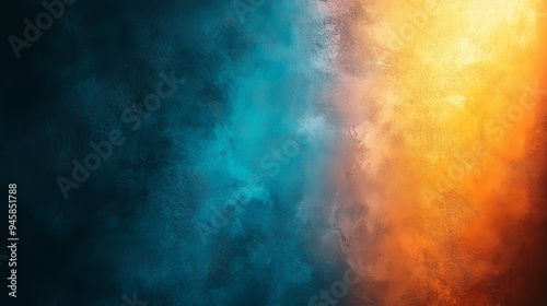 A blue and orange background with a yellow spot