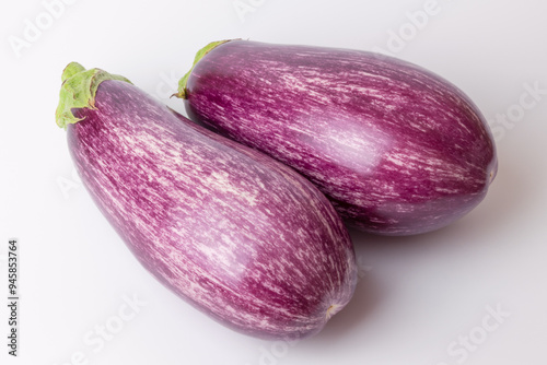 Wallpaper Mural Striped eggplant on a white background, close-up. Torontodigital.ca
