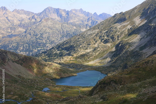 Lac du Col d'Arratille in the French Pyrenees, mountain lake near Cauterets, on the French-Spanish border photo