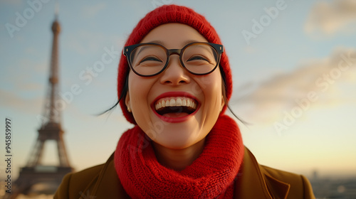 An Asian woman in modern at...