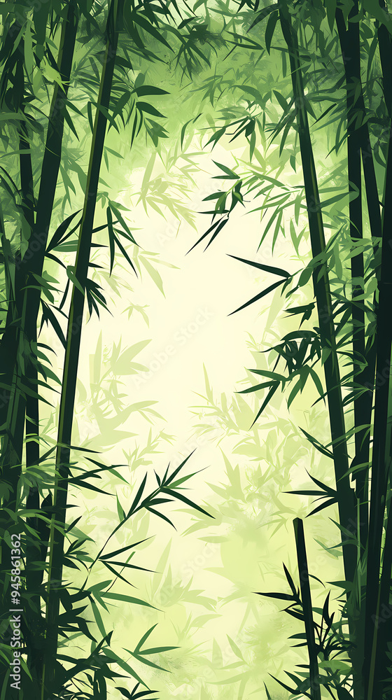 ancient style bamboo hand painted decorative background