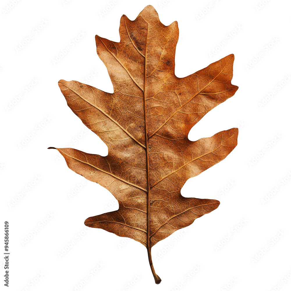 Fototapeta premium Autumn oak leaf sticker transparent background PNG clipart 
