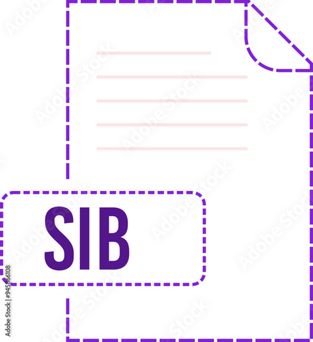 SIB File format icon dashed outline photo