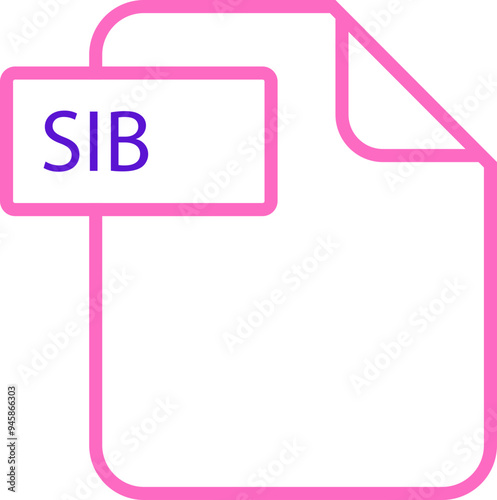 SIB File format icon rounded  and spacing photo