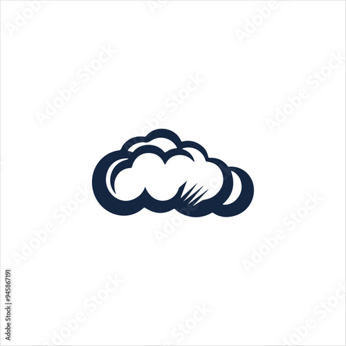 Line art design of a cloud typography