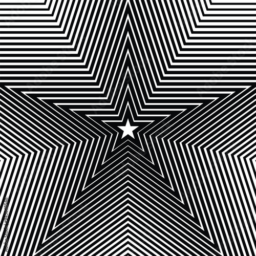 Black and white background. Stars geometric shape