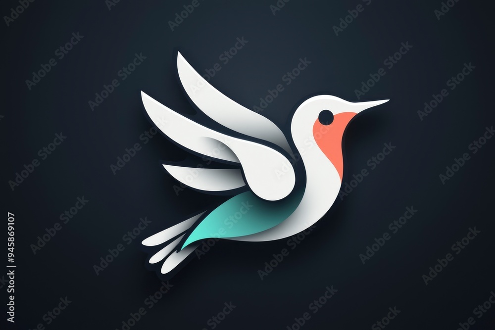 Hummingbird Logo Design - Paper Cut Style Hummingbird Logo Design - Paper Cut Style