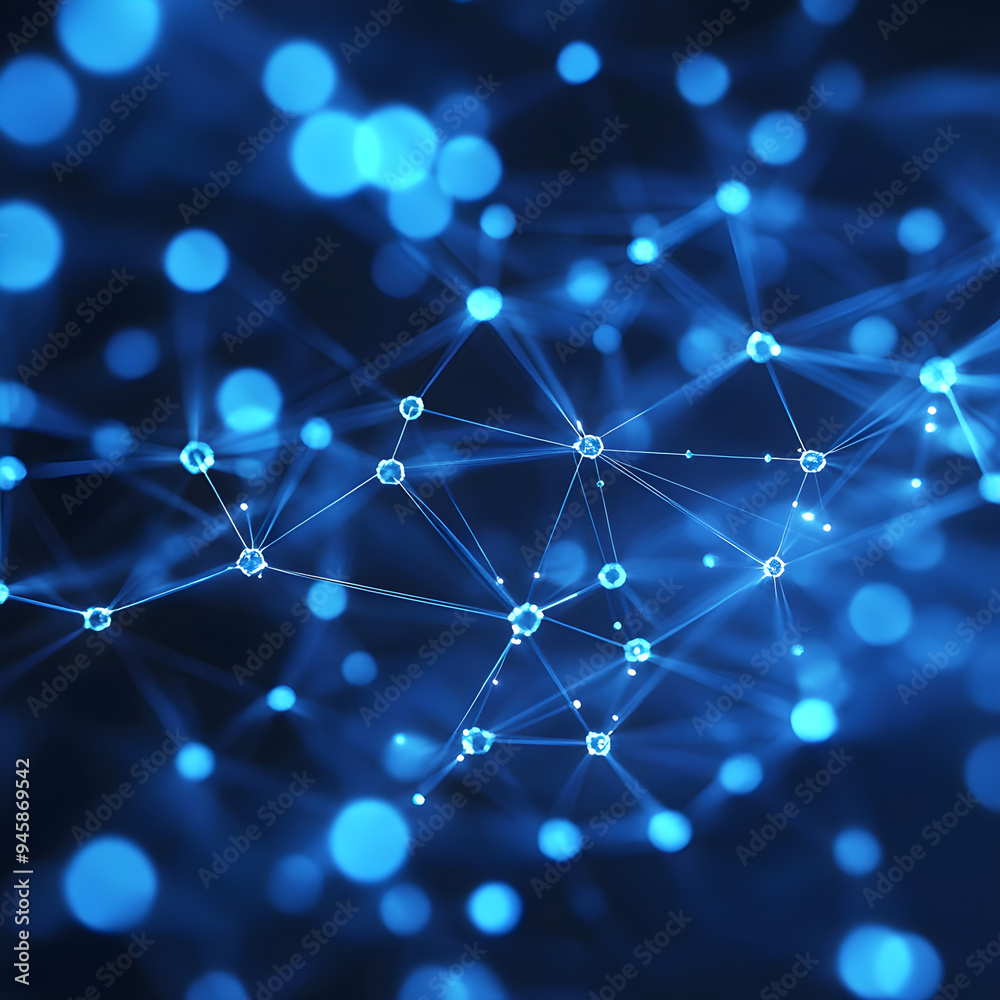Featuring numerous blue dots connected image Featuring numerous blue dots connected image