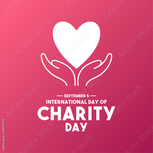 International Day of Charity. September 5. Gradient background. Charity icon.