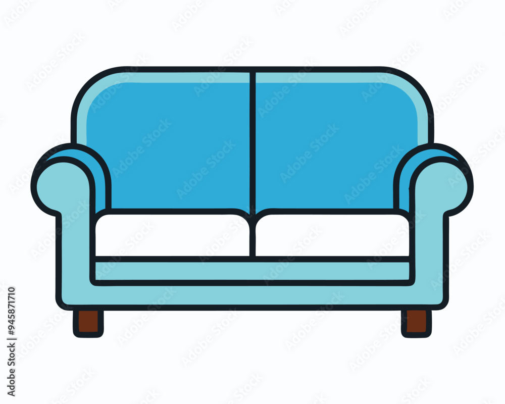 Minimalist Sofa Vector icon illustration isolated on white Background Minimalist Sofa Vector icon illustration isolated on white Background