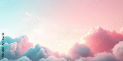 Pink & Blue Sky Clouds.