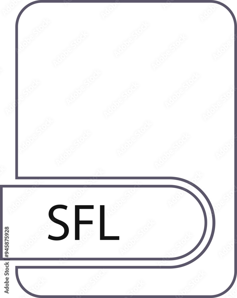 SFL File format icon black outline and light color SFL File format icon black outline and light color