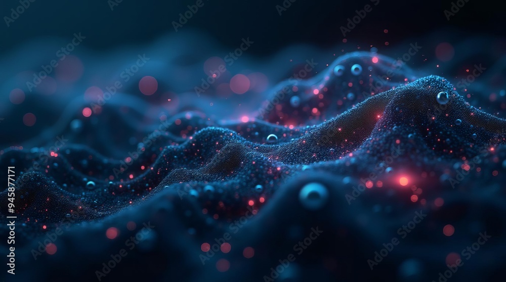 Fototapeta premium Abstract Digital Landscape: Futuristic Technology Network Visualization Concept