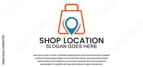 online store location vector logo on white background