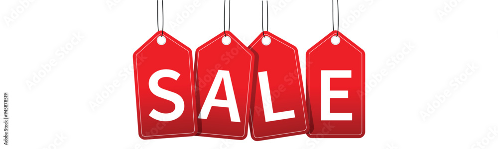 © ShafiqGFX - Red hanging sales tags with shadow isolated on transparent background. © ShafiqGFX - Red hanging sales tags with shadow isolated on transparent background.