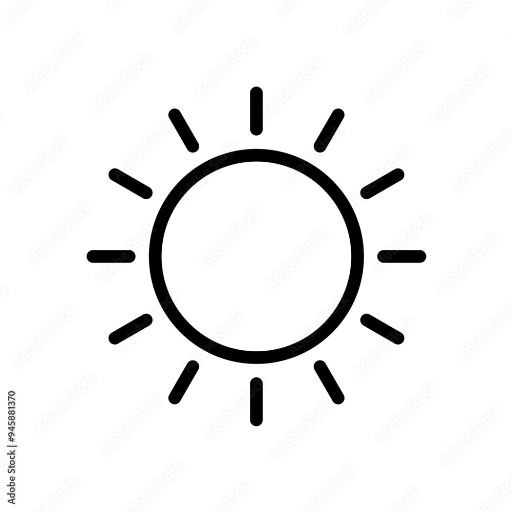 sun, brightness, brightness setting - vector icon sun, brightness, brightness setting - vector icon