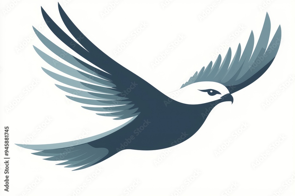 Obraz premium Abstract Blue Bird in Flight