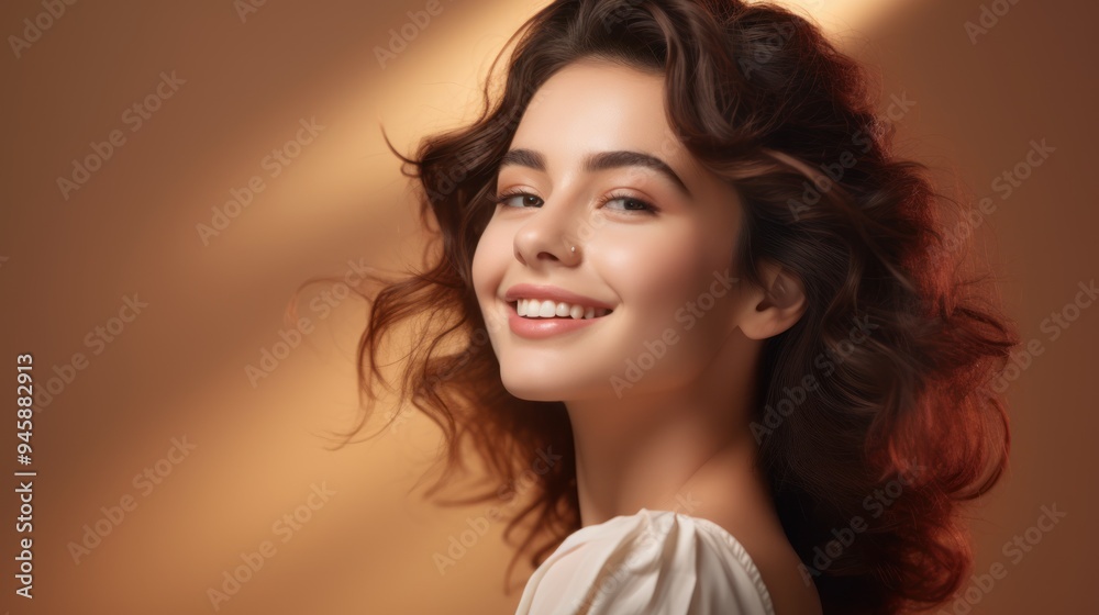 Beautiful, fair-skinned, plump model posing gracefully Beautiful, fair-skinned, plump model posing gracefully