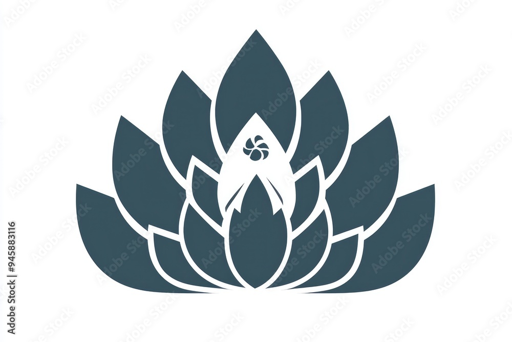Simple Grey Lotus Flower Icon Simple Grey Lotus Flower Icon