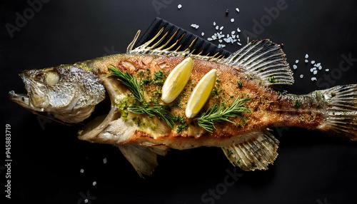 Grilled salman fish photo