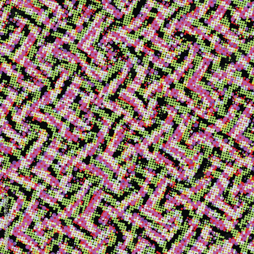  Dotted, dots, colorful background . Digital image with a psychedelic stripes. Abstract psychedelic stripes for digital wallpaper design Urban Vector Texture Template