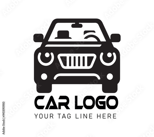 Car minimal black and white logo ,logo design ,car logo ,car logos , car