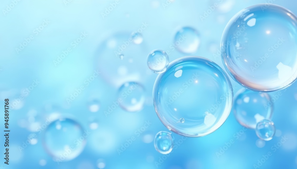 Bubbles floating in a light blue sky Bubbles floating in a light blue sky