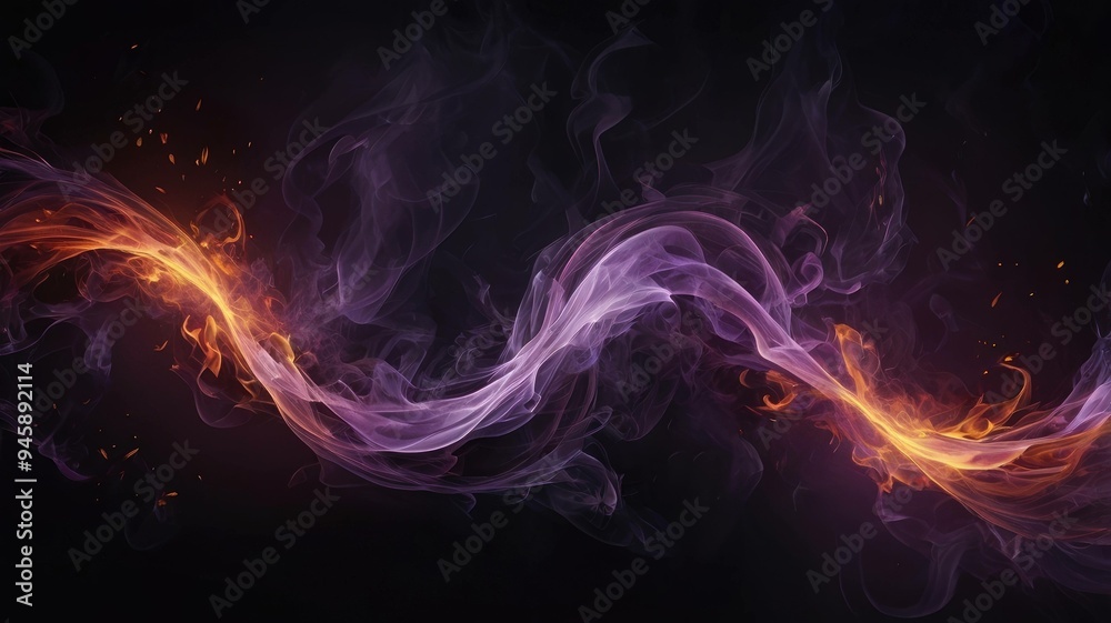 Fototapeta premium Mystical Smoke and Fire Abstract Art with a dark background