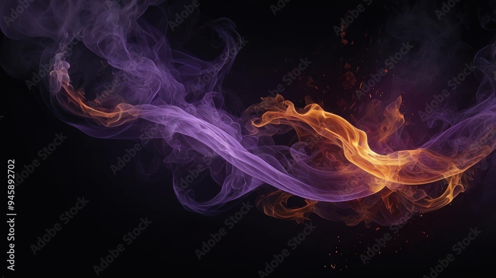 Mystical Smoke and Fire Abstract Art with a dark background Mystical Smoke and Fire Abstract Art with a dark background