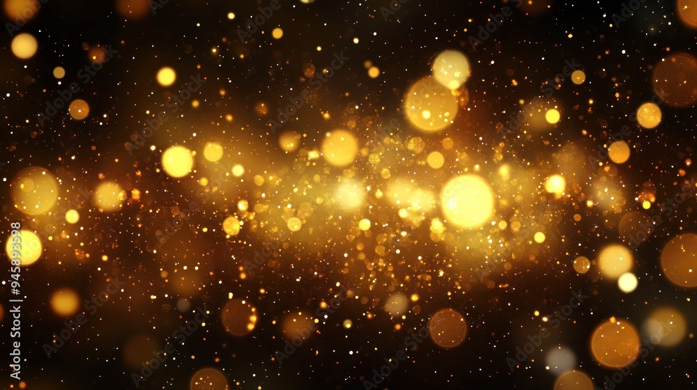 Golden Glitter and Bokeh Background Golden Glitter and Bokeh Background
