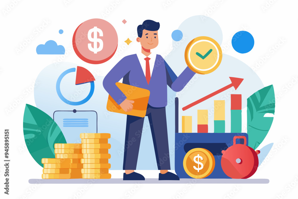 Business evaluation, analyze company worth or market value, merger and acquisition to determine corporate valuation, revenue profit or earning concept, businessman evaluate company with dollar money.
Business evaluation, analyze company worth or market value, merger and acquisition to determine corporate valuation, revenue profit or earning concept, businessman evaluate company with dollar money.