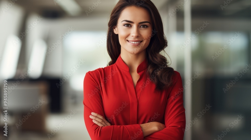Portrait of beautiful businesswoman in red dress Portrait of beautiful businesswoman in red dress