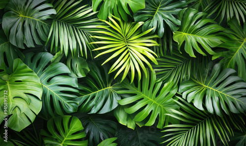 Tropical Leaf Background.