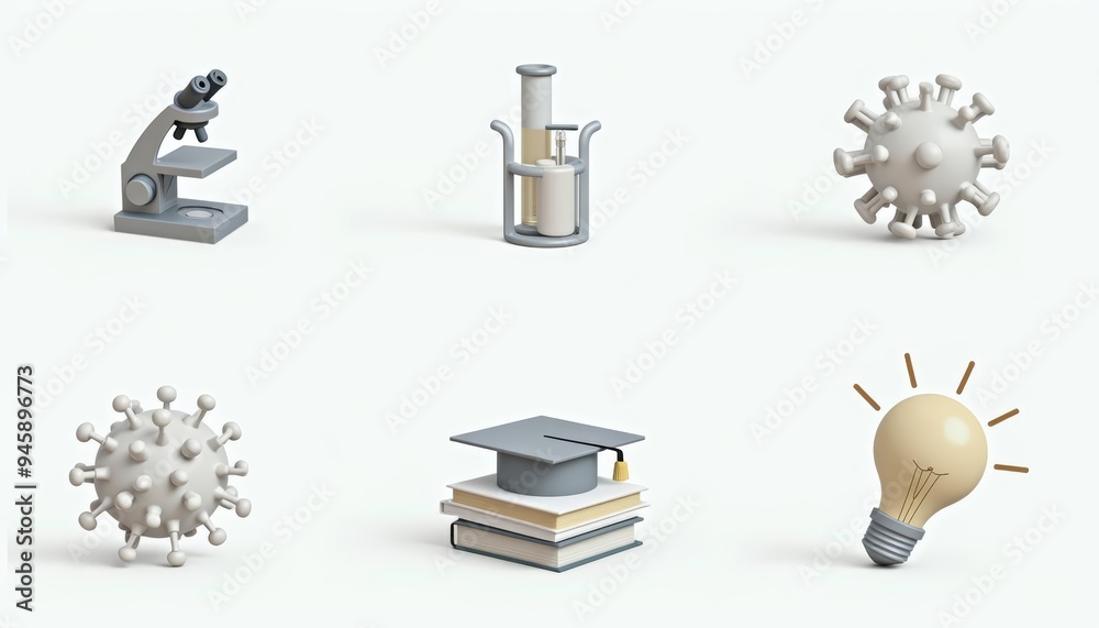 Fototapeta premium Education and Science Icons Inspiring Learning and Discovery