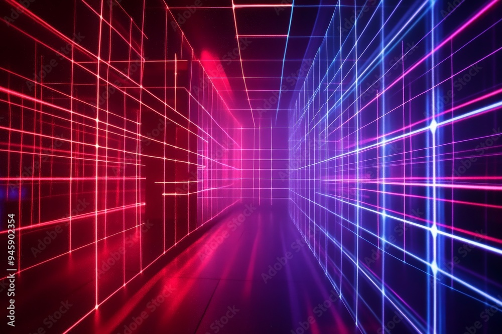 Abstract Neon Grid Background. Abstract Neon Grid Background.