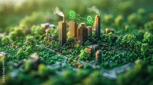Improving air quality and environmental impact. Conservation of natural resources concept