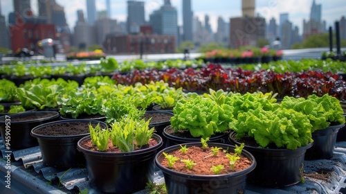 The Potential of Rooftop Farming for Urban Food Production - Innovative Urban Agriculture Solution. AI generated illustration