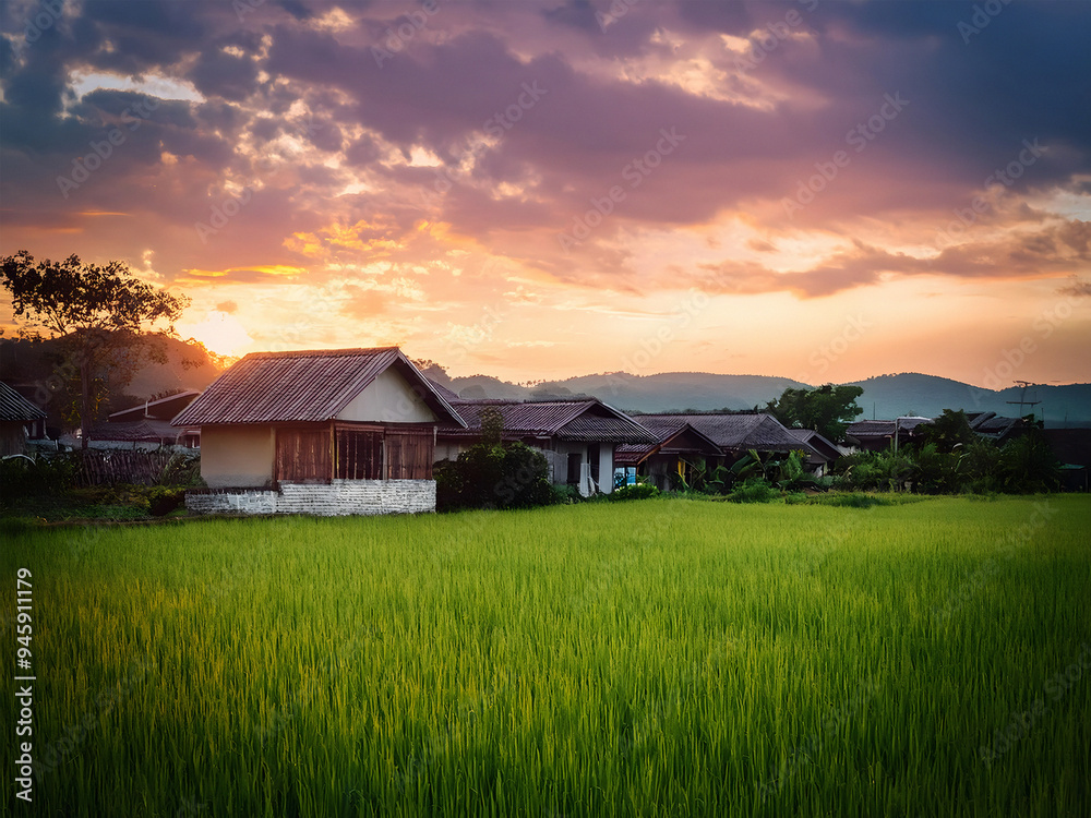 A village embraced by warm tones and dramatic skies
A village embraced by warm tones and dramatic skies
