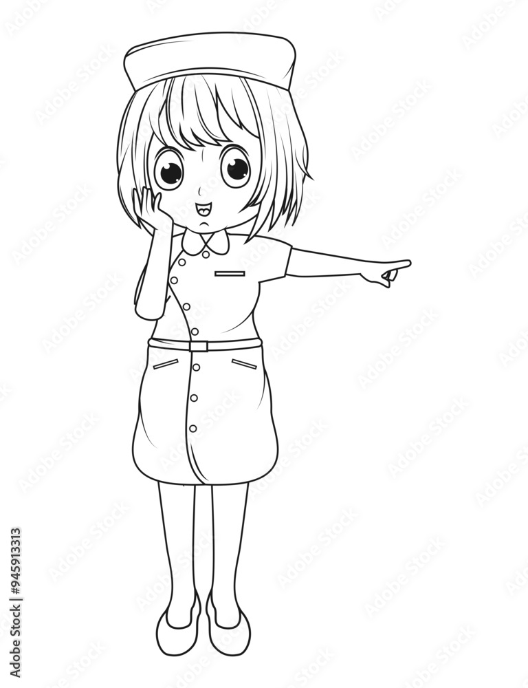 Coloring Little Nurse Cartoon Coloring Little Nurse Cartoon
