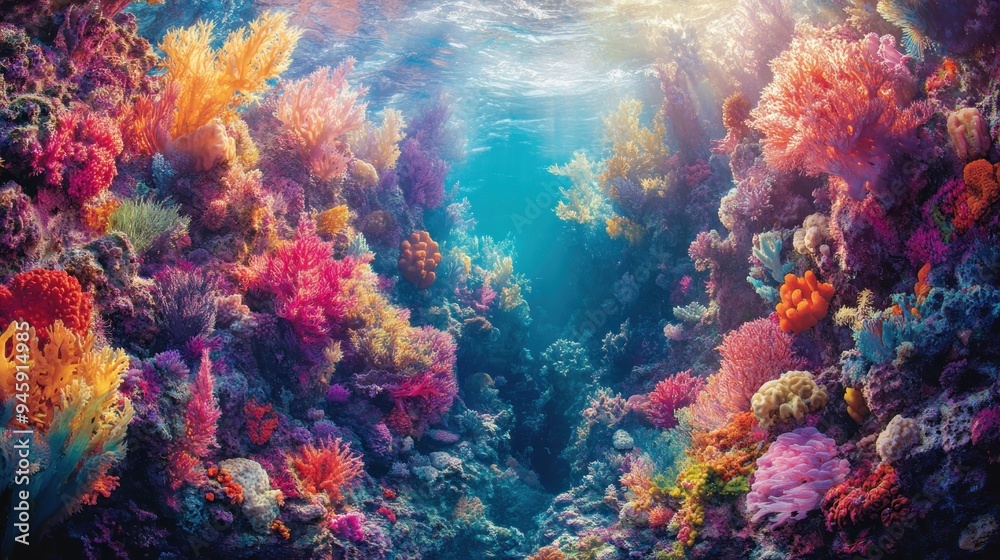 Fototapeta premium Vibrant Coral Reef Ecosystem