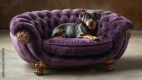 Luxurious purple pet sofa for small dogs