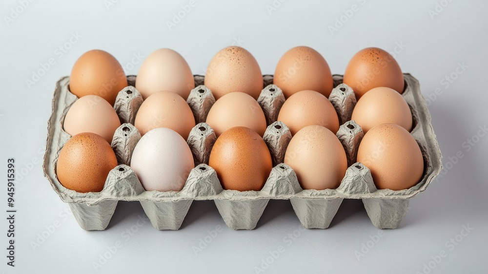 Fresh collection of various colored eggs nestled in a cardboard carton, perfect for culinary or farm-themed imagery. Fresh collection of various colored eggs nestled in a cardboard carton, perfect for culinary or farm-themed imagery.