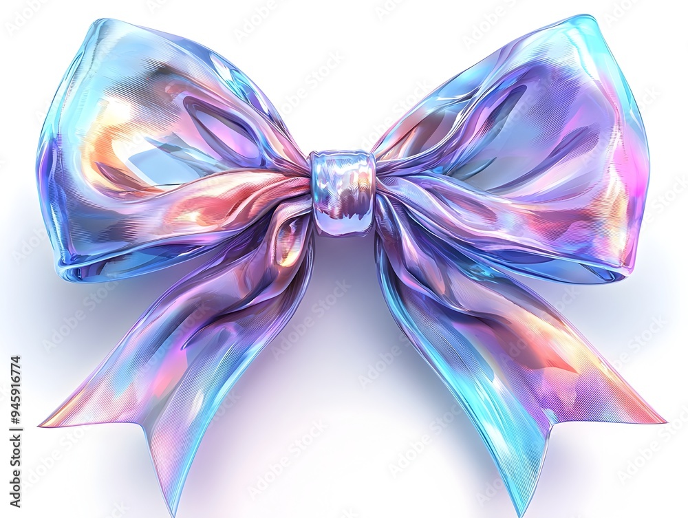 Vibrant Iridescent Bow Ribbon Dramatic Abstract Background