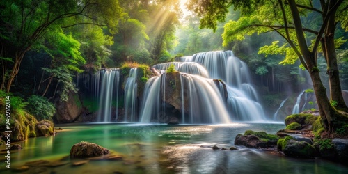 The rain has imbued the falls with a sense of mystery, and the waters now flow with an aura of secrets and whispers, as if they hold the keys to the ancient mysteries of the forest.