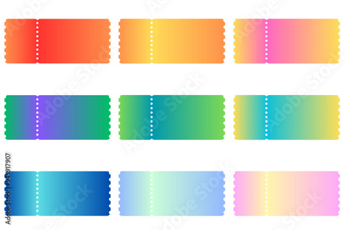 blank fill for coupons and tickets. multi-colored with gradient